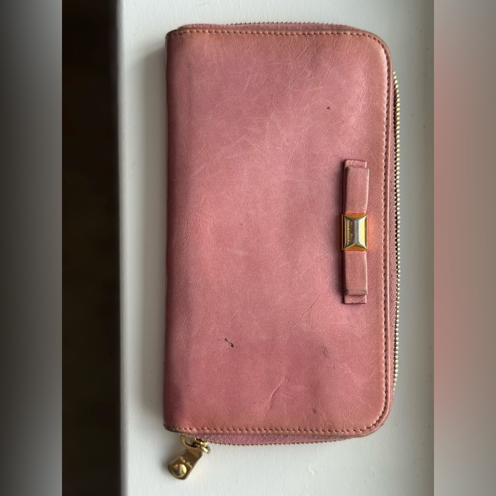 Miu Miu Pink Wallet with Gold Accent